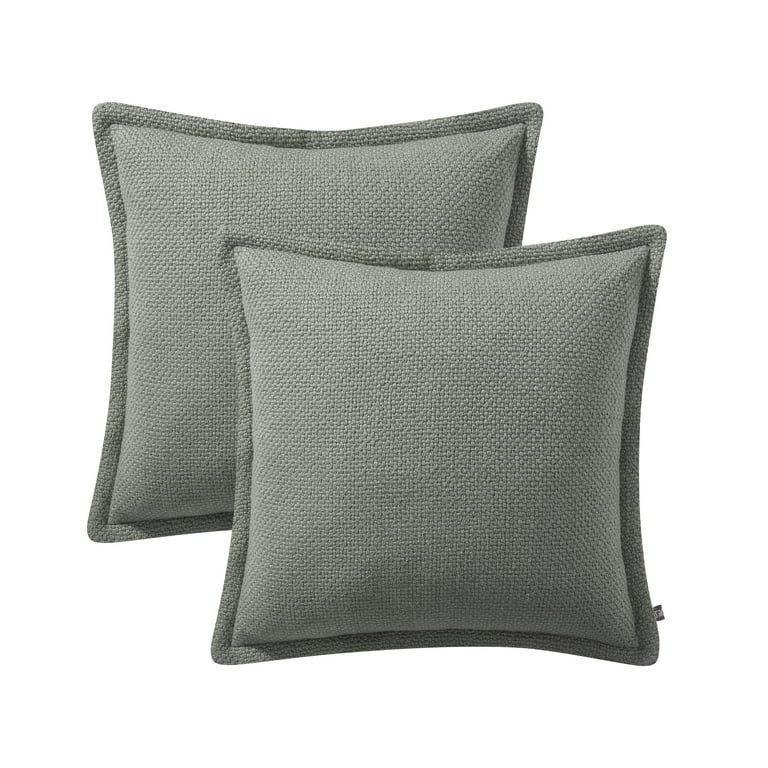 My Texas House 20" x 20" Allie Reversible Solid Sage Green Cotton Decorative Pillow Covers (2 Cou... | Walmart (US)
