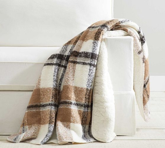 Lodge Plaid Sherpa Back Throw | Pottery Barn (US)