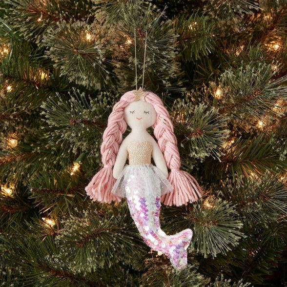 Sequin Mermaid Christmas Tree Ornament - Light Pink - Wondershop™ | Target