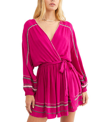 Delilah Embroidered Wrap Mini Dress | Macys (US)