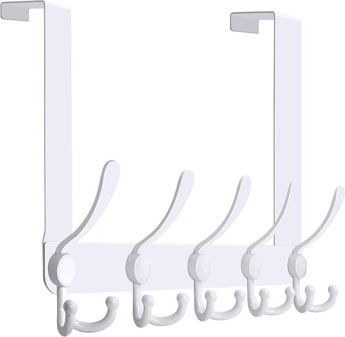 WEBI Over The Door Hooks Door Hanger Hook Rack with 5 Tri Hooks for Hanging,Over The Door Towel R... | Amazon (US)