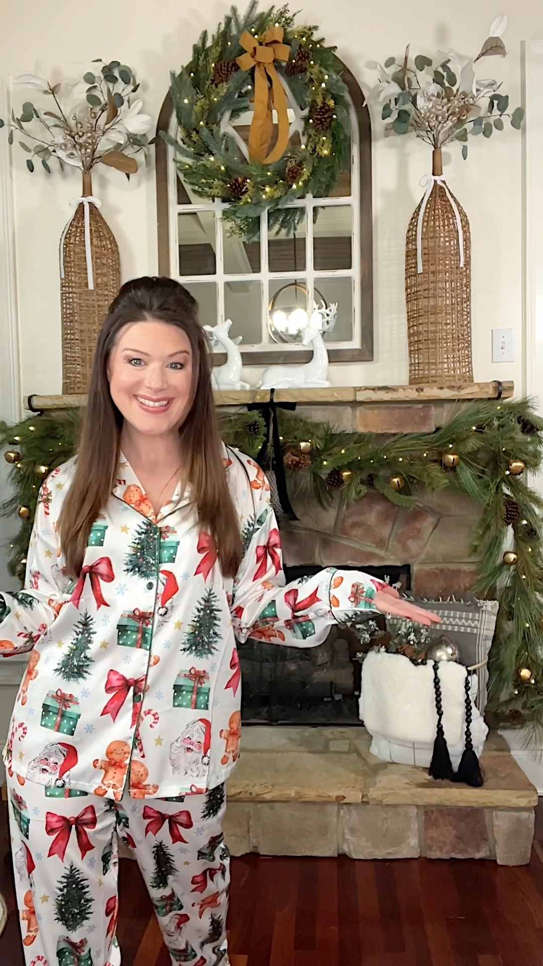 My hack for easily attaching garland without damaging your stone fireplace mantle 

These silky Christmas Pajamas have been a huge hit with everyone. They’re silky soft, beautiful and beyond comfortable. They fit true to size. I’m wearing a Small. I’m 5’2” and 122 lbs  

#fireplacedecor
#christmaspajamas

#LTKHoliday #LTKSeasonal
