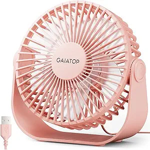 Gaiatop USB Desk Fan, 3 Speeds Strong Airflow, 5.5 Inch Portable 90° Rotate Quiet Cooling, Small... | Amazon (US)