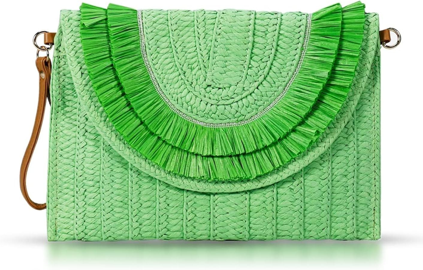 Crossbody Bags for Women, Straw Clutch Purses, Bohemian Handmade Woven Envelope Package, Tassel H... | Amazon (US)