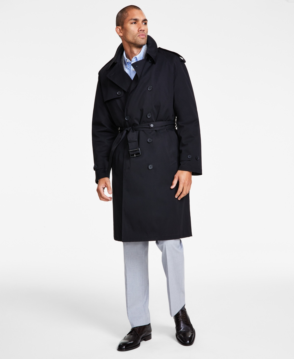 Michael Kors Men's Classic-Fit Trench Coat - Black | Macy's