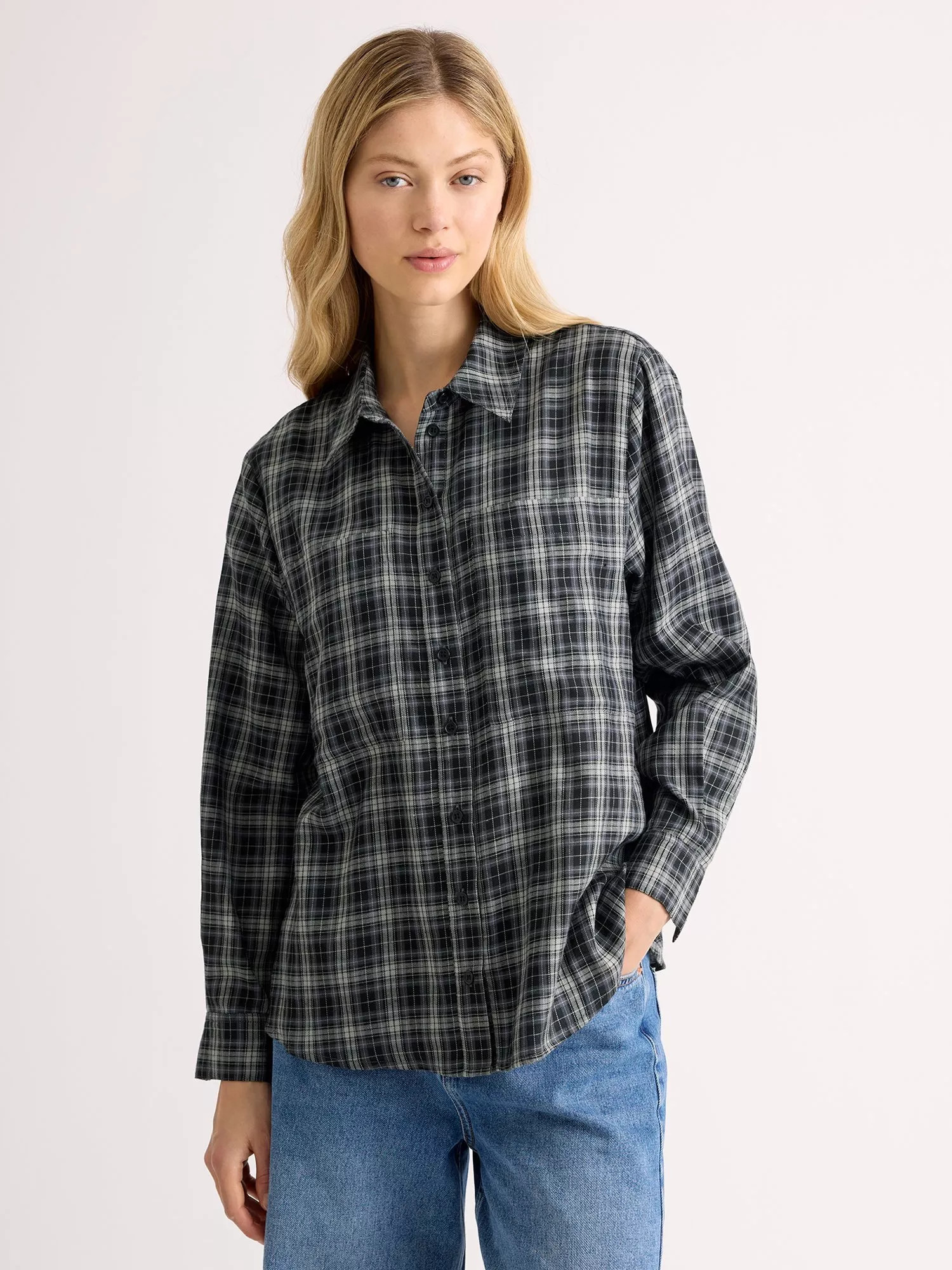 Albaray Plaid Check Shirt, Grey | John Lewis (UK)