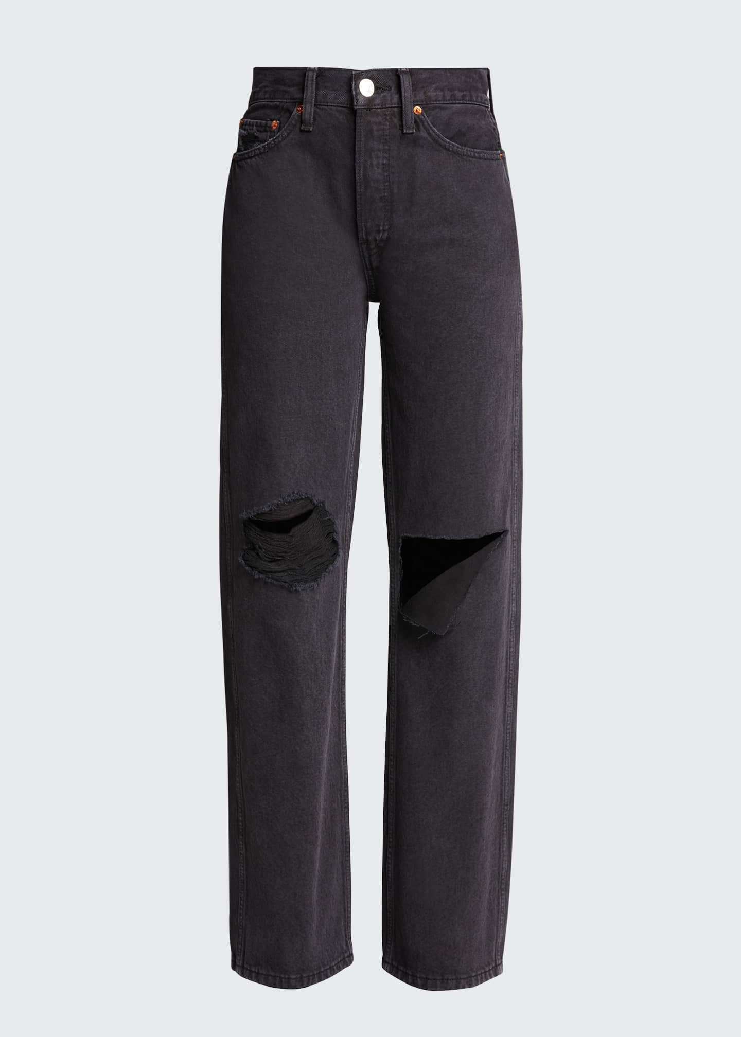 RE/DONE High-Rise Distressed Straight-Leg Jeans | Bergdorf Goodman