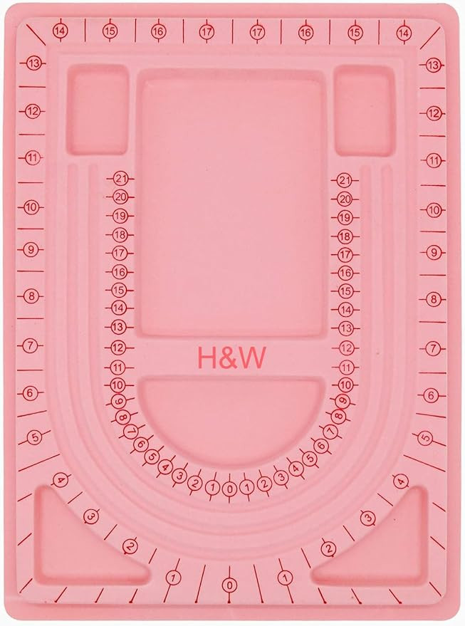 H&W Pink Bead Board with Flock, 9.5 by 12.9-inch, Design Beading Board Tray DIY Craft Tool for Gi... | Amazon (US)