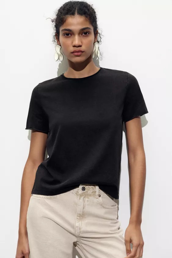 WASHED SHORT SLEEVE T-SHIRT | Zara US