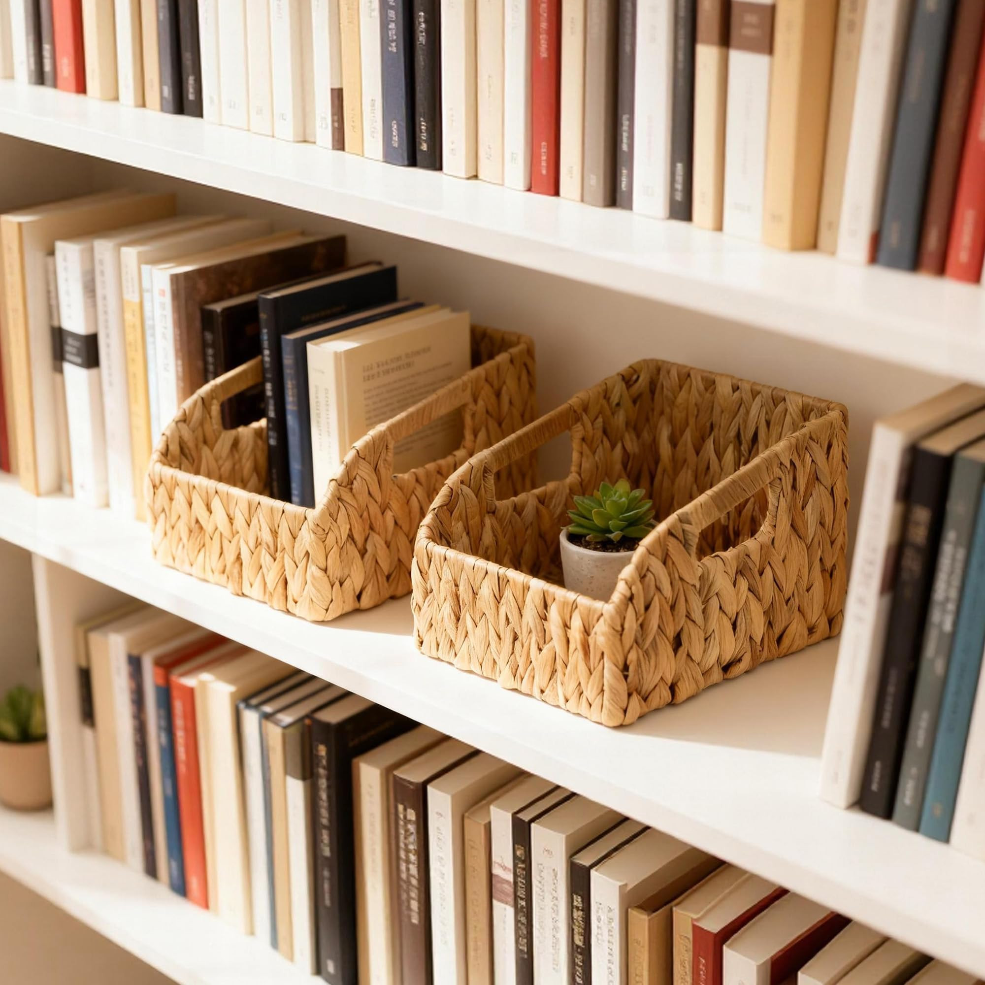 Pantry Organizers and Storage Baskets for Organizing with Handles, Large Wicker Storage Baskets f... | Amazon (US)