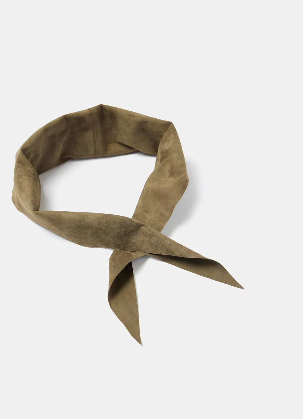 Khaki Suede Mini Triangle Neck Scarf | Mint Velvet