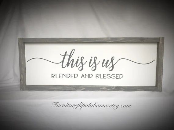 This is us Blended and blessed framed sign, wall hanging, farmhouse sign,wedding housewarming gif... | Etsy (US)