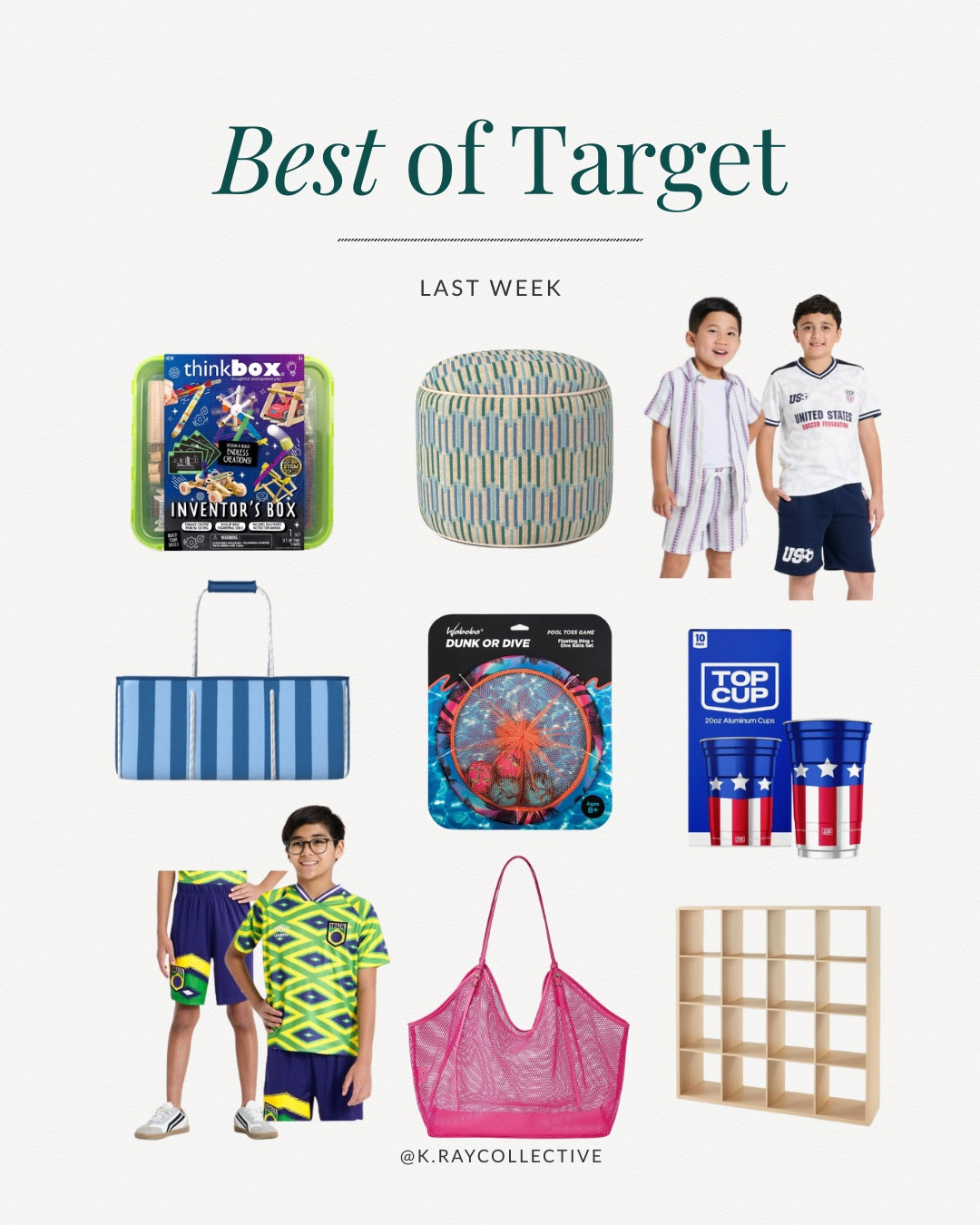Here’s the best selling finds from target last week!  Outfits for boys, home organization finds, outdoor entertaining and more.  

#TargetFINDS #TargetStyle #Holm #OutdoorPatio #Boys #SummerFun

#LTKSeasonal #LTKmomlife #LTKKids