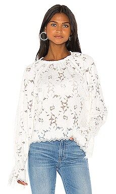 Free People Olivia Lace Tee in Ivory from Revolve.com | Revolve Clothing (Global)