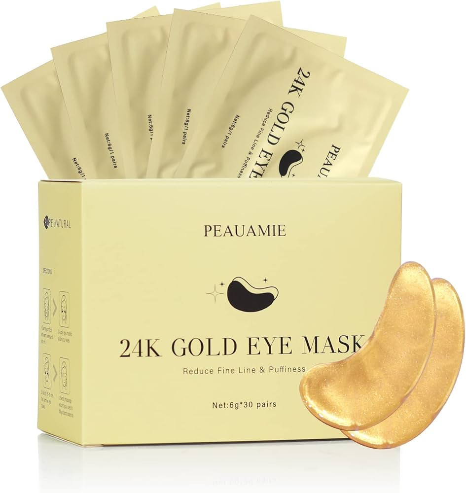 Under Eye Patchs 24k Gold Eye Mask and Hyaluronic Acid and Rose for Dark Circles and Puffiness Wr... | Amazon (US)