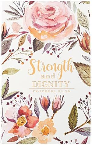 Christian Art Gifts Scripture Journal Strength and Dignity Proverbs 31:25 Bible Verse Floral Inspira | Amazon (US)