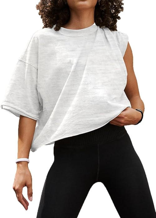 Women's Summer Short Sleeve Crop Tops Cotton Athletic Yoga Running T-Shirts | Amazon (US)