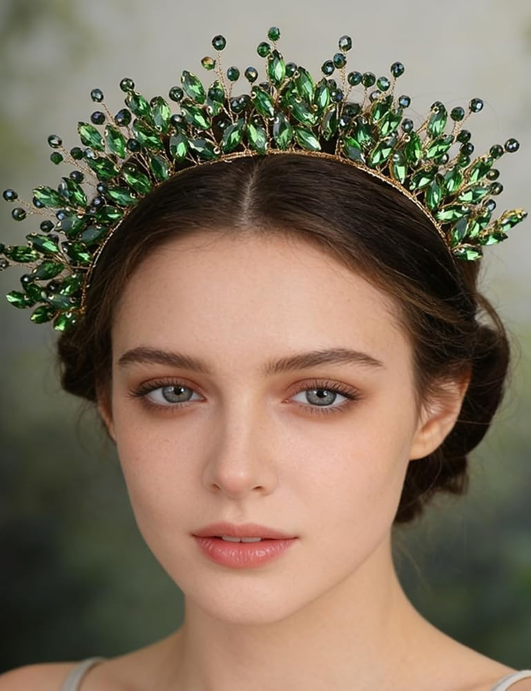 Princess Tiara Crystal Beads Hair Crown Handmade Headpiece for Prom Banquet Retro Costume Jewelry | Amazon (US)