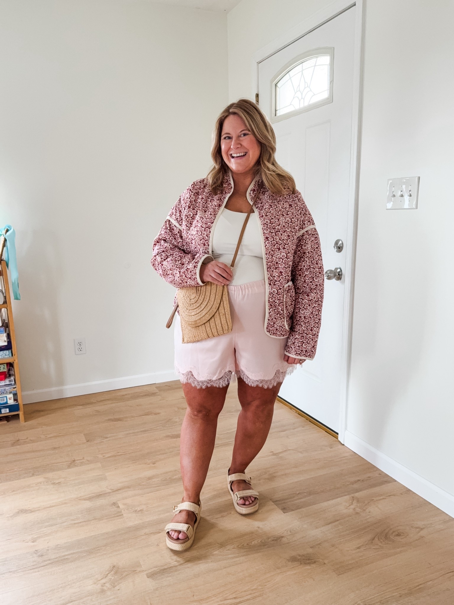 Wearing an XL in my quilted jacket and tank and an XXL in my satin shorts (I sized up for the bump). 

Satin shorts outfits
Spring outfit ideas
Mom outfit
Bump friendly shorts

#LTKMidsize #LTKBump #LTKSeasonal