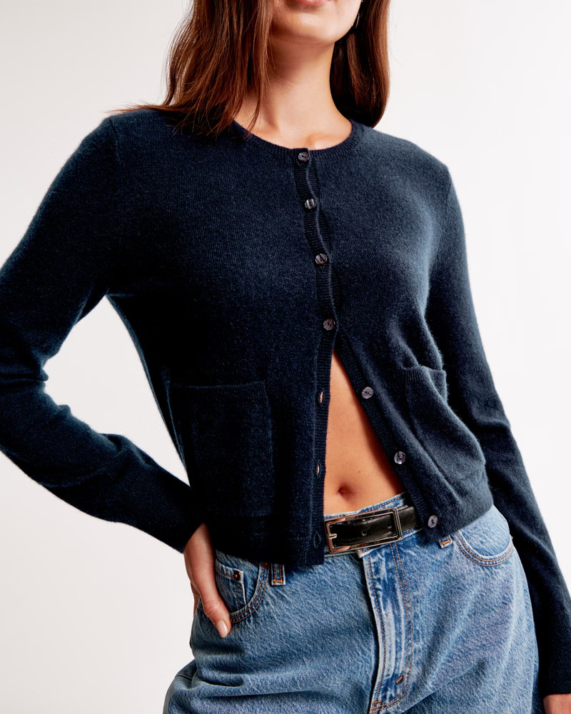 Women's Cashmere Crew Cardigan | Women's Tops | Abercrombie.com | Abercrombie & Fitch (US)