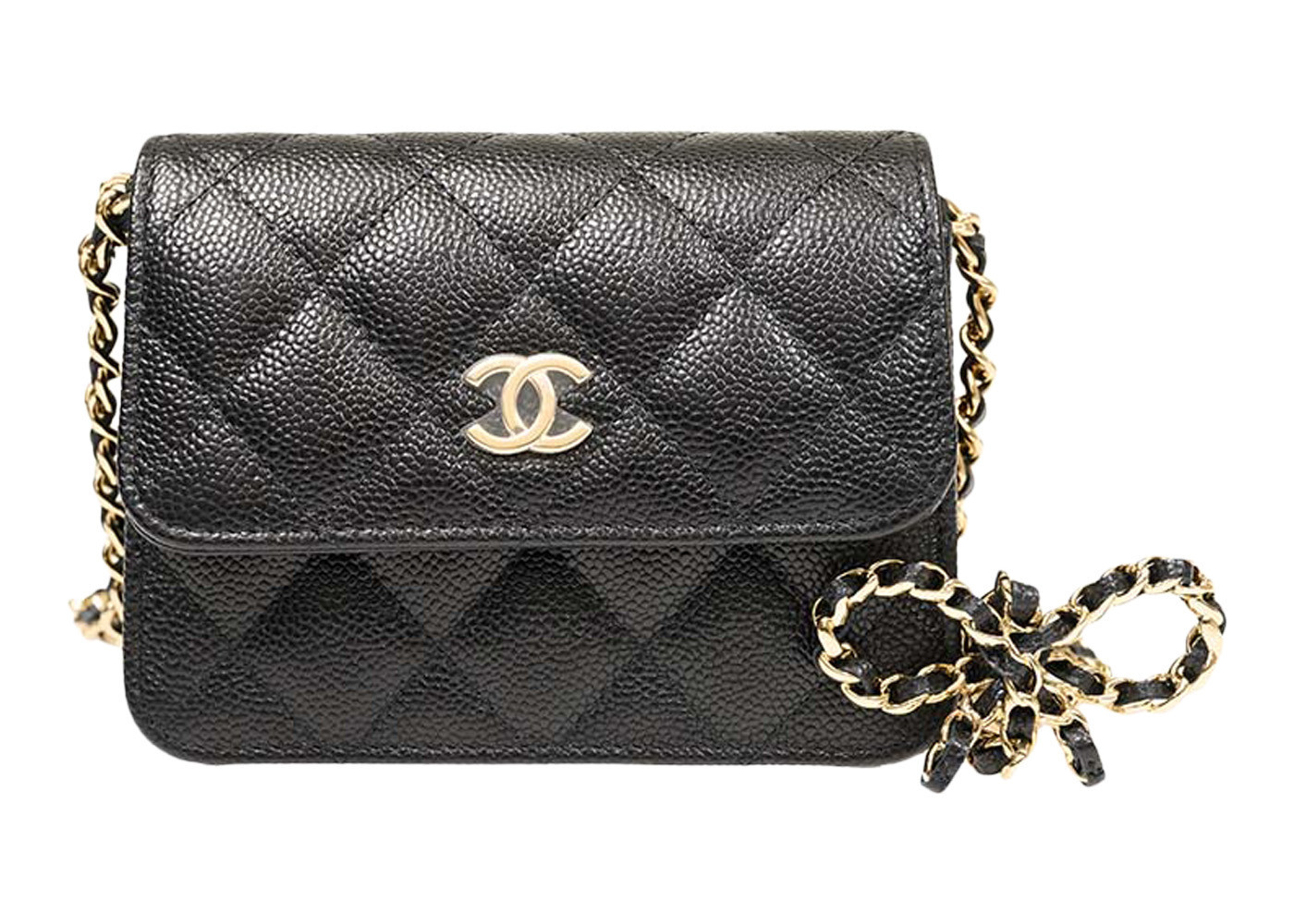 Chanel Ribbon Chain Mini Cardholder Crossbody Black (AP3348-B10706-94305) | StockX