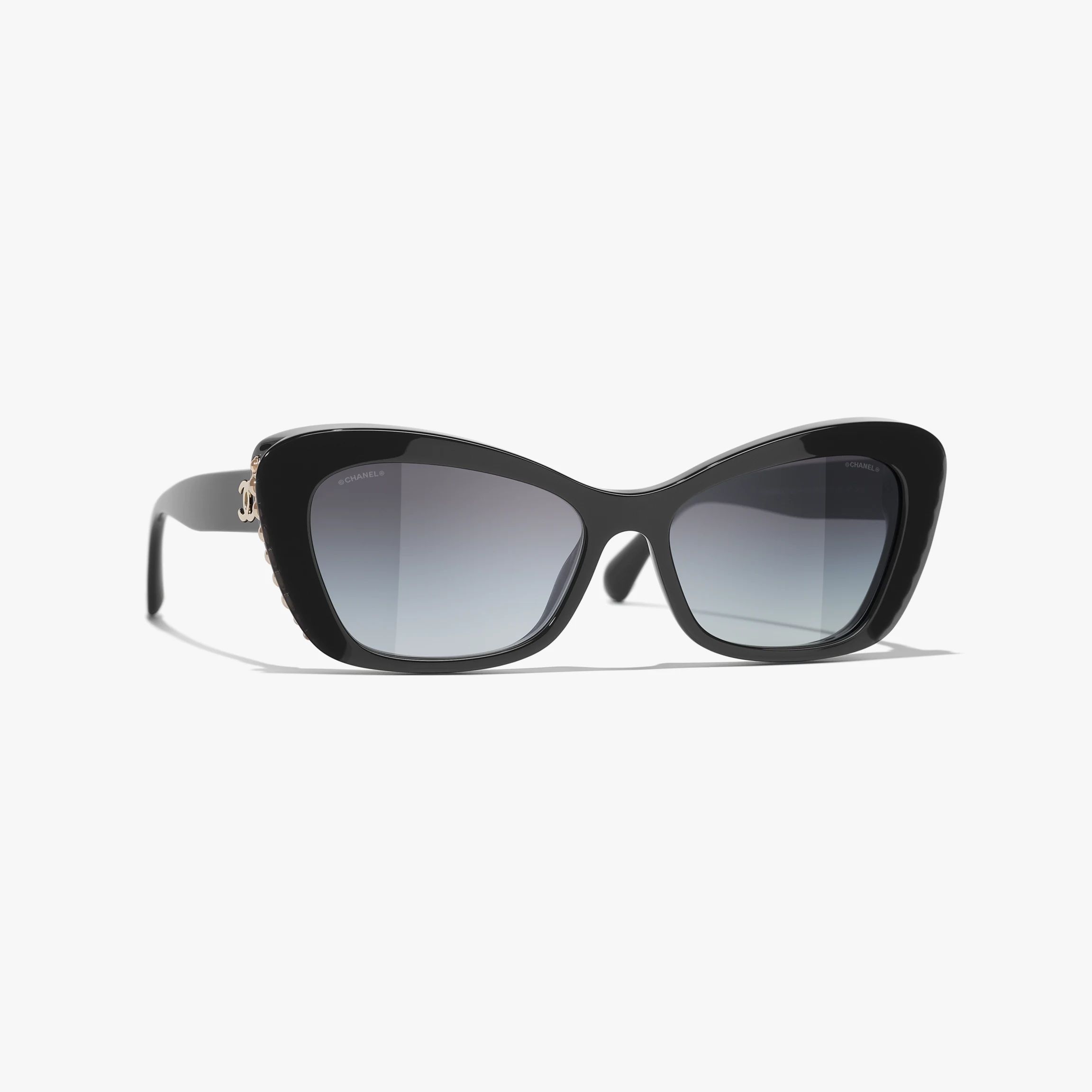 Sunglasses: Cat Eye Sunglasses, acetate & glass pearls — Fashion | CHANEL | Chanel, Inc. (US)