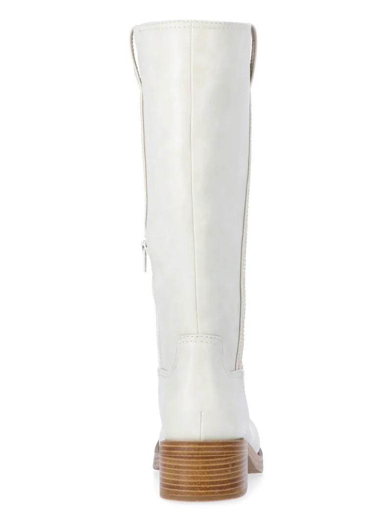 No Boundaries Faux Leather Tall Riding Boots, Women's (Wide Width Available) | Walmart (US)