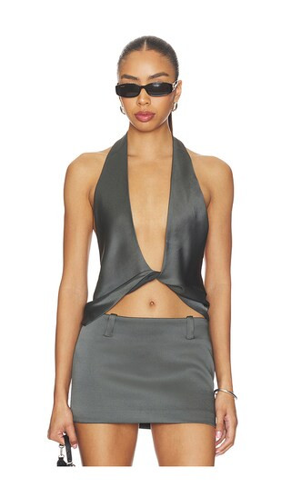 Esme Halter Top in Dark Olive | Revolve Clothing (Global)