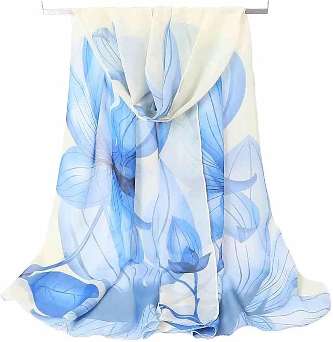 Xyueanlo Women's Chiffon Scarf Lightweight Scarves Fashion Elegant Floral Print Scarfs Shawls | Amazon (US)
