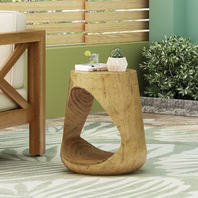 Hollow Side Table, Wood-like texture, Natural Color | Target
