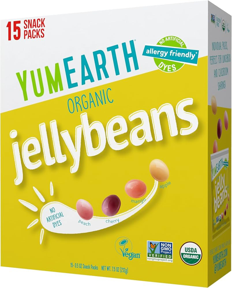 YumEarth Organic Jelly Beans - Fruity Candy Snack Packs, Gluten Free Snacks for Kids - Allergy Fr... | Amazon (US)