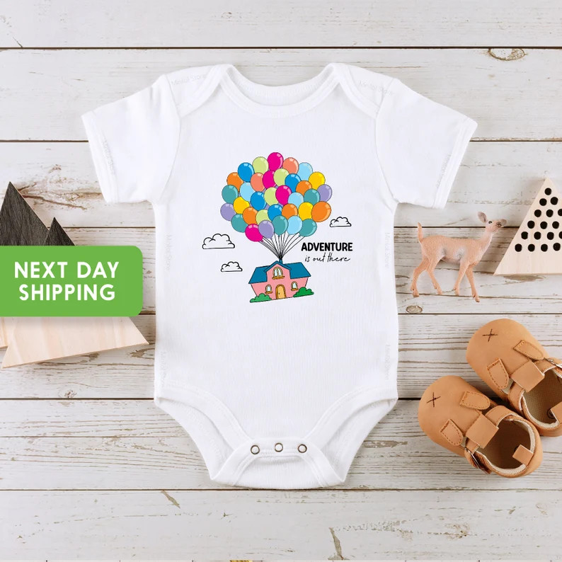 Adventure is Out There Baby Onesie®, Balloon House Toddler Shirt, Baby Shower Gift, Explorer New... | Etsy (US)