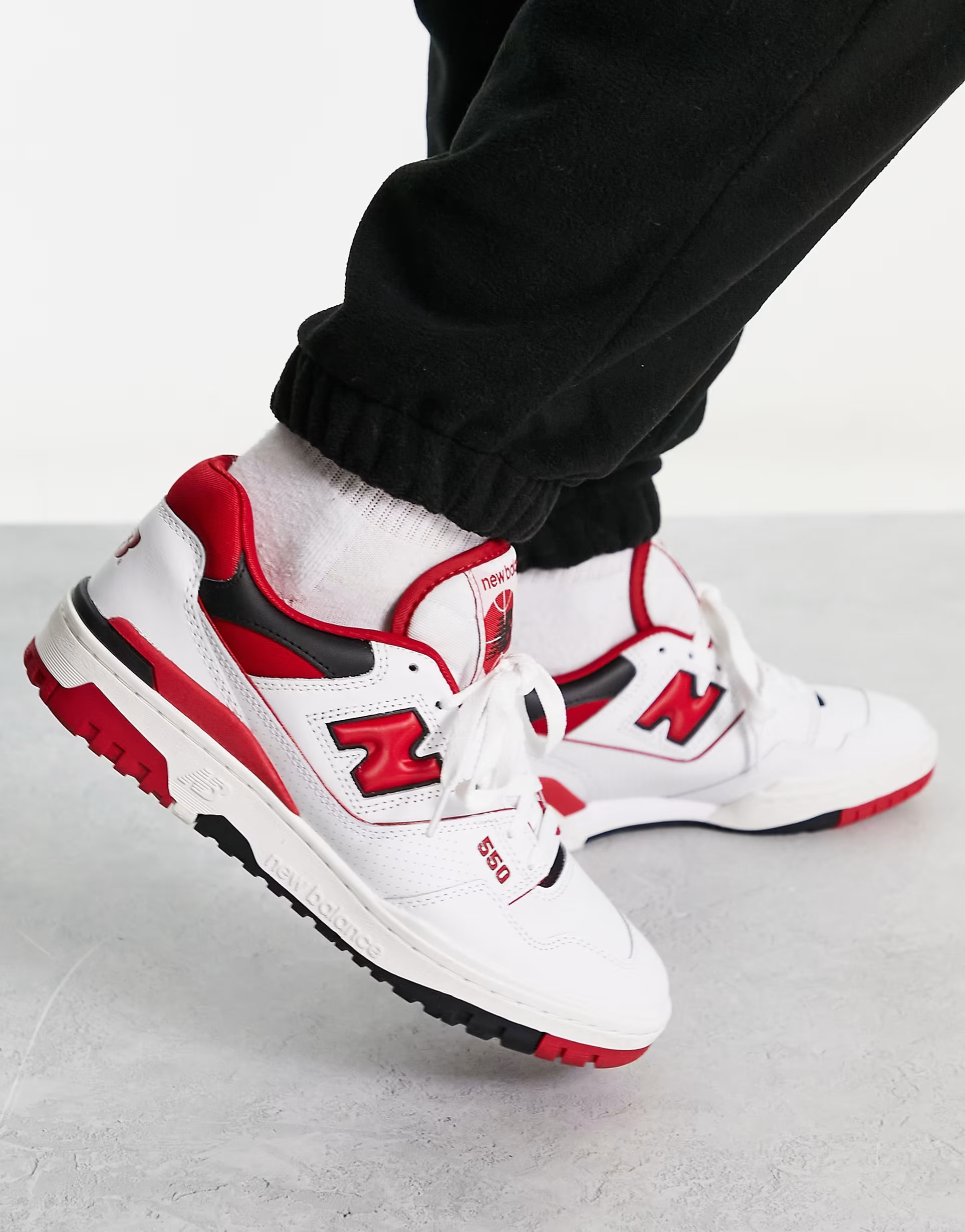 New Balance 550 trainers in white with red detail | ASOS (Global)