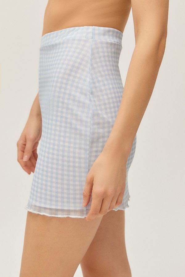 Daisy Street Gingham Slip Mini Skirt | Urban Outfitters (US and RoW)