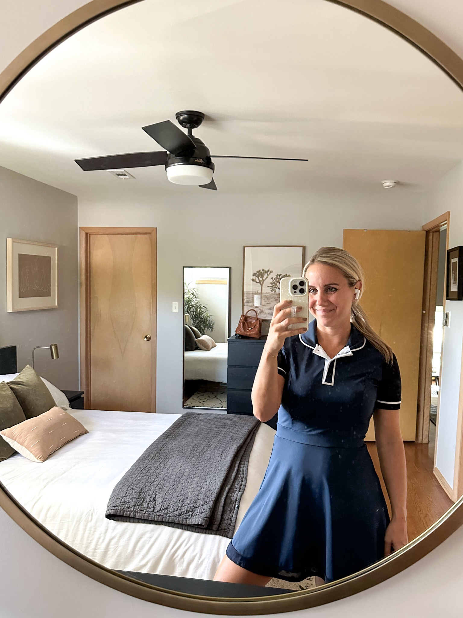 Navy blue tennis dress. Perfect for fall! Bedroom decor items linked too. 

#LTKSaleAlert #LTKOver40 #LTKFallSale