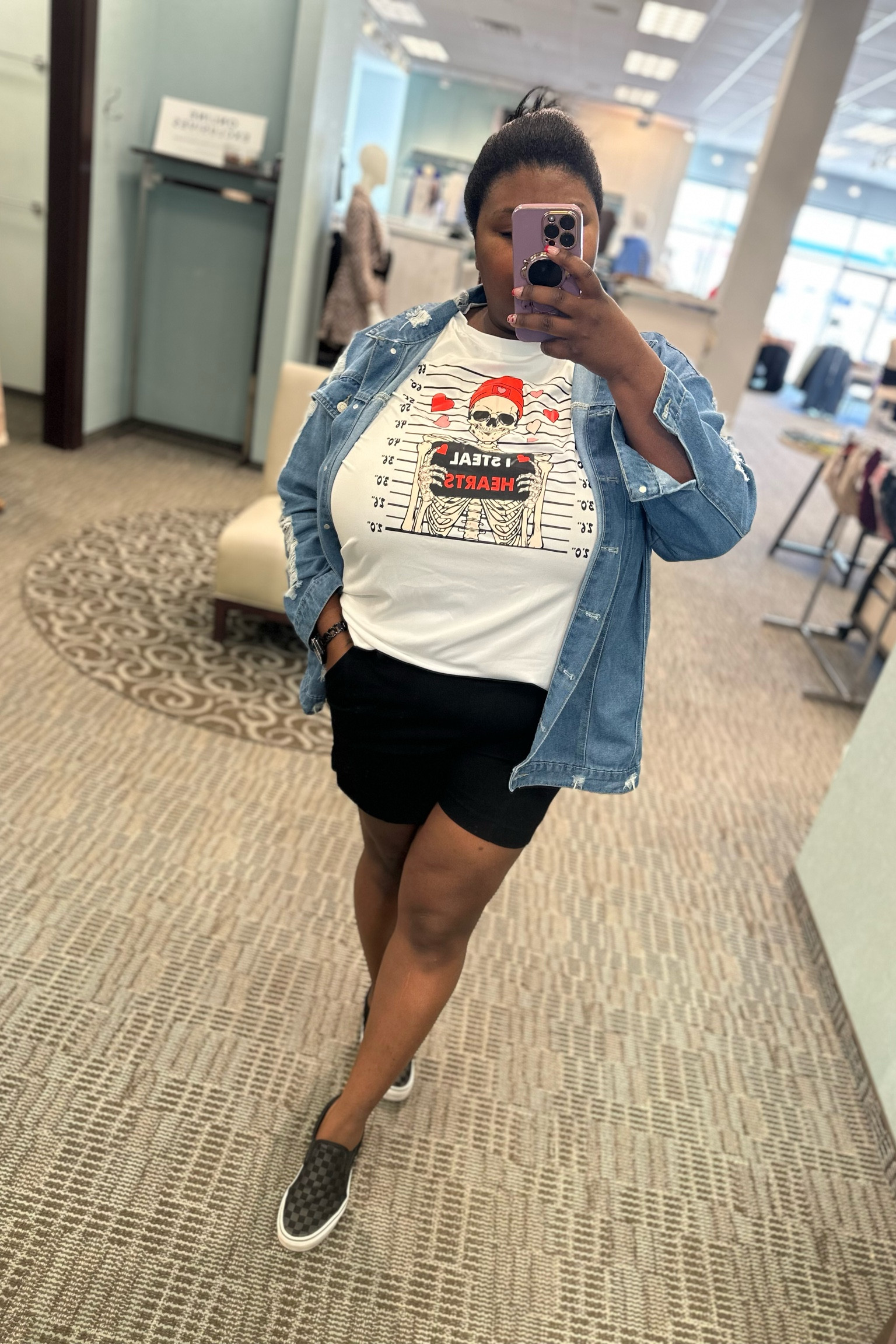 Graphics | dressy shorts | denim | jean jacket | vans 

#LTKshoecrush #LTKplussize #LTKSeasonal