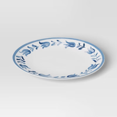 13" Stoneware Serve Platter Blue Floral - Threshold™ | Target