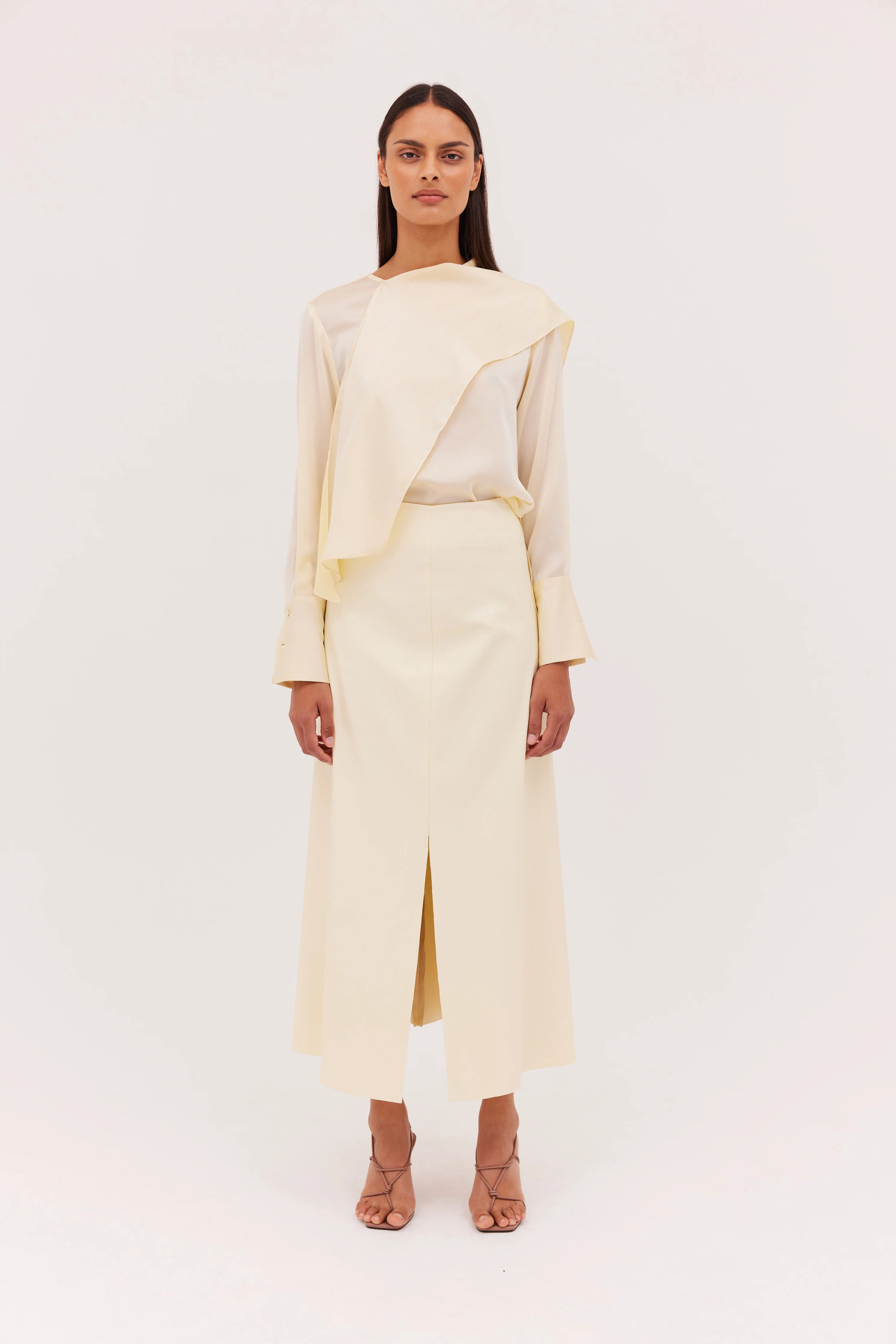 LEMON LEATHERETTE TONIC SKIRT | Bianca Spender