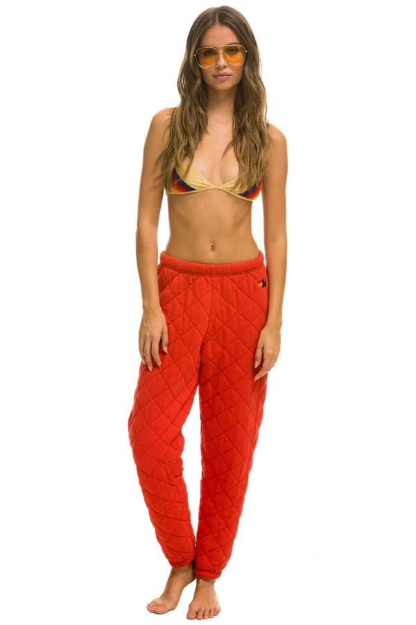 QUILTED SWEATPANTS - RED | Aviator Nation