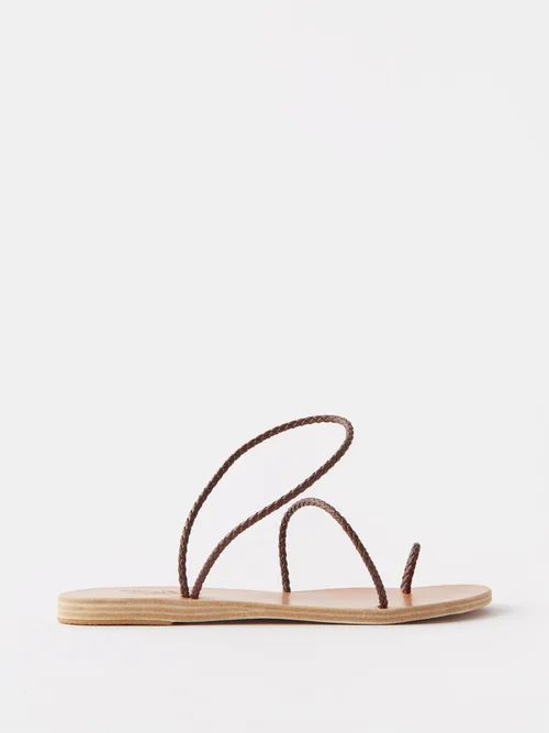Ancient Greek Sandals - Nima Braided-leather Sandals - Womens - Dark Brown | Matches (US)