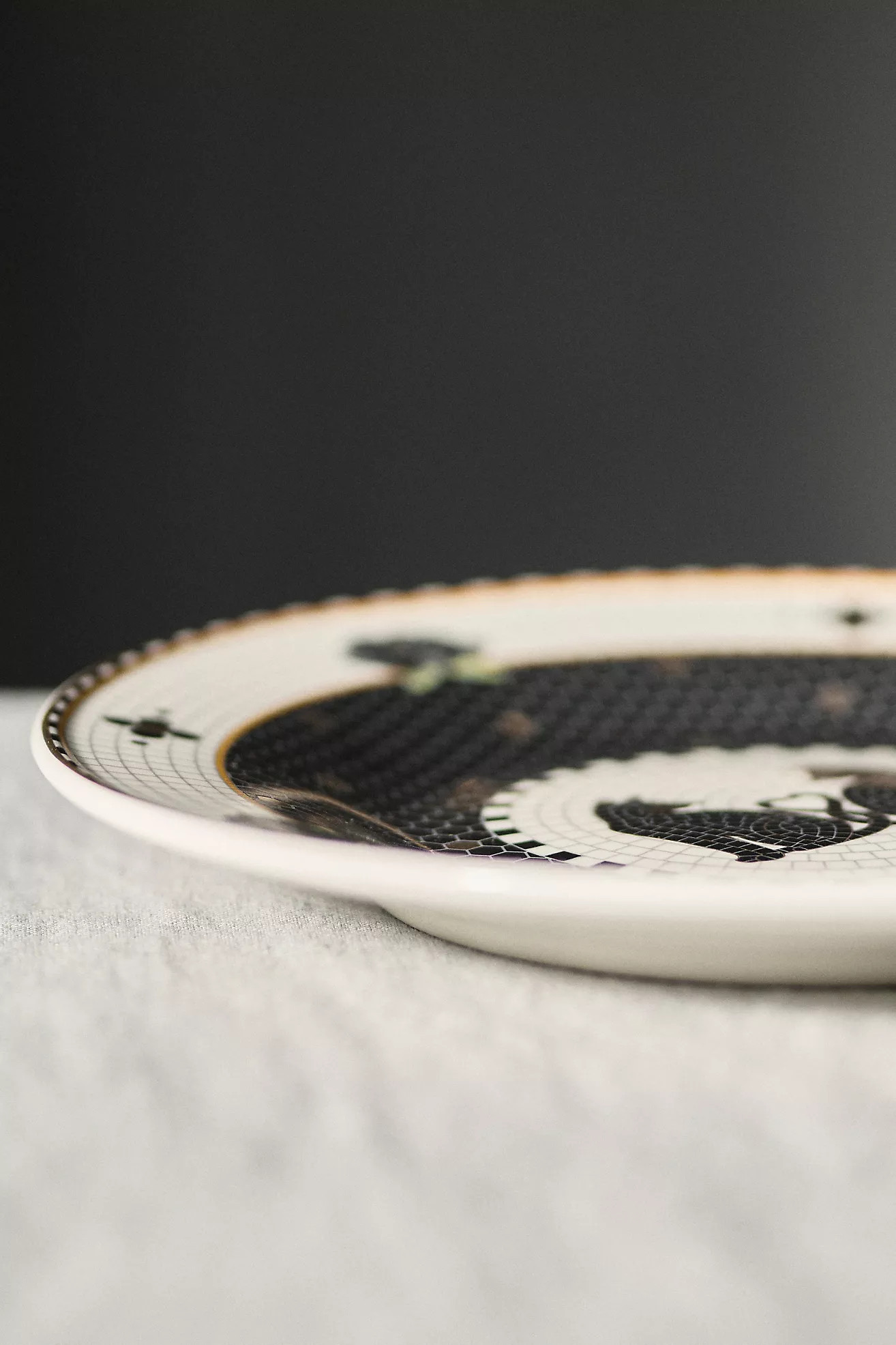 Bistro Tile Stoneware 24k Gold Accent Halloween Dessert Plate | Anthropologie (US)