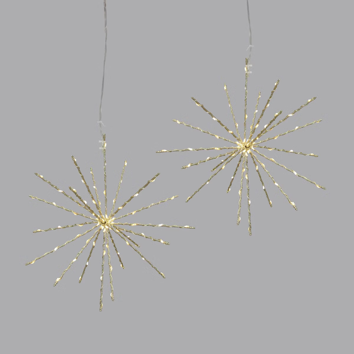 2pc 12" LED Twinkling Starburst Christmas Novelty Sculpture Light White with Gold Wire - Wondersh... | Target