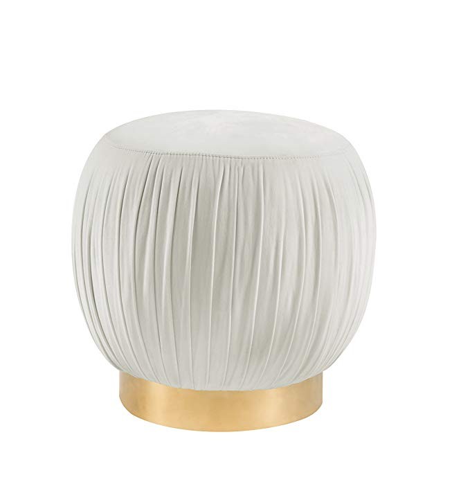 Tov Furniture TOV-O114 Tulip Velvet Ottoman, Cream | Amazon (US)