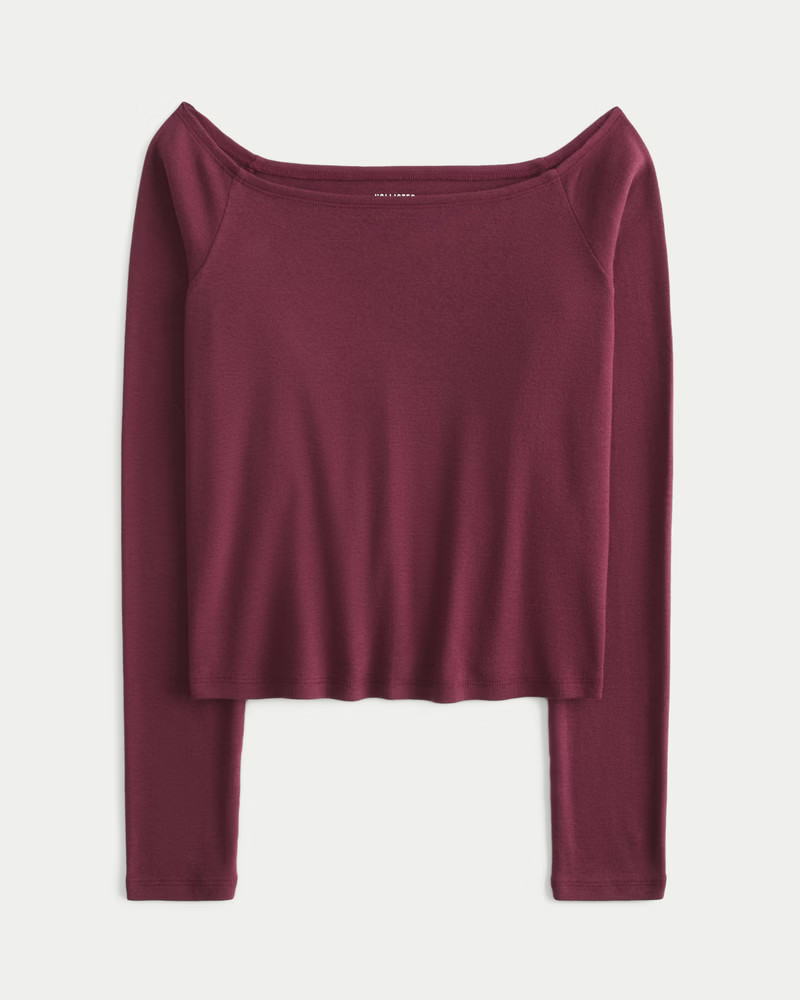 Women's Long-Sleeve Off-the-Shoulder Top from Hollister | Hollister (US)