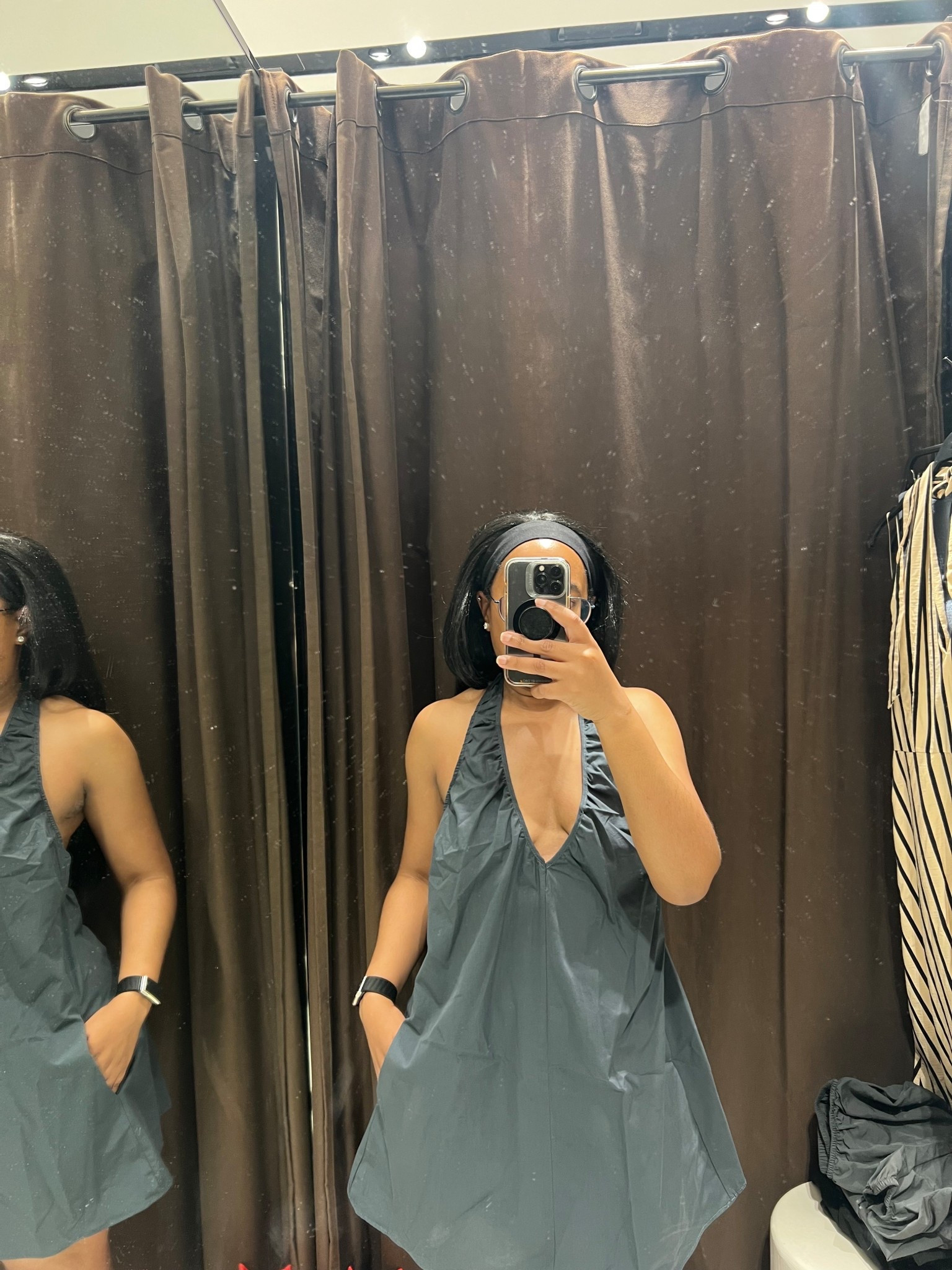 Mini Halter Ruched Dress (small)