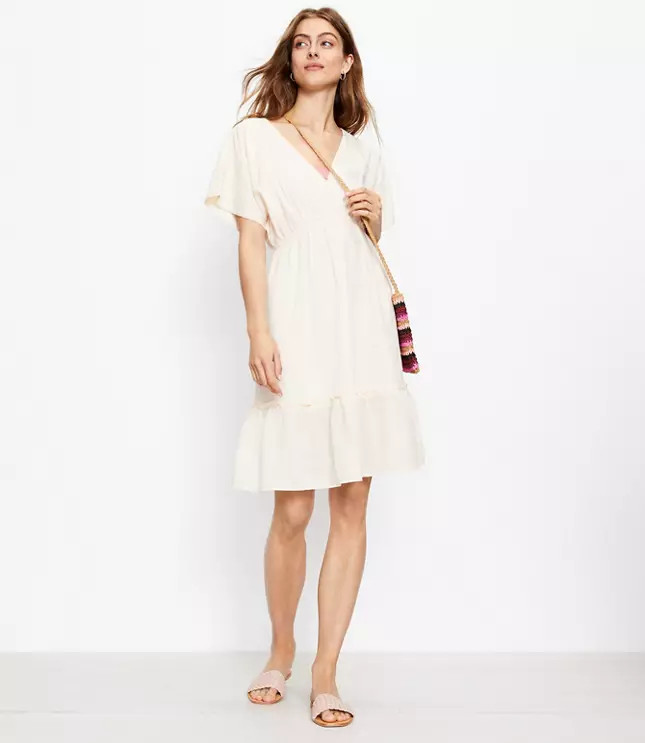LOFT Beach Ruffle Swimsuit Coverup Dress | LOFT