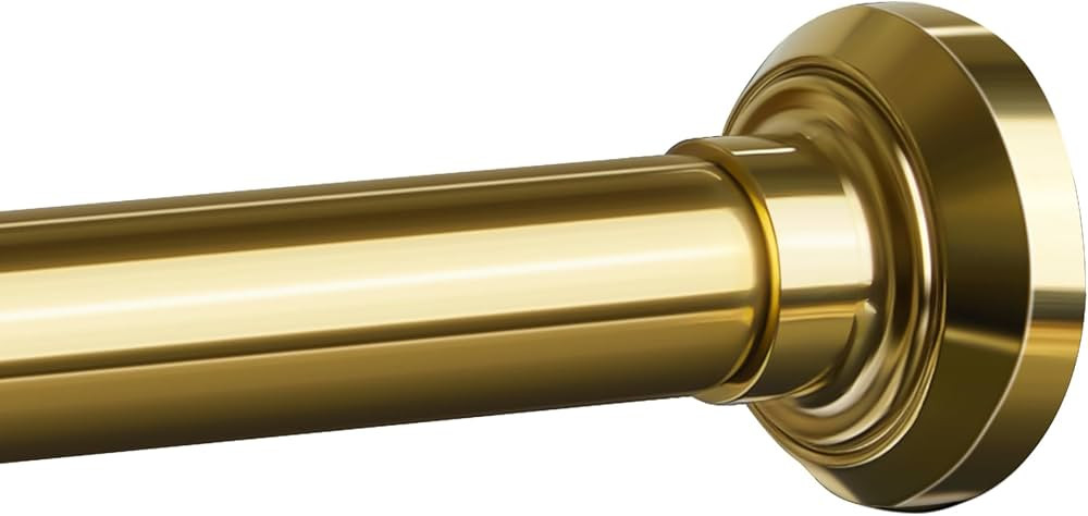Gold Shower Curtain Rod 33 to 72 Inches, 1 Inch Adjustable Spring Tension Curtain Rod No Drill, S... | Amazon (US)