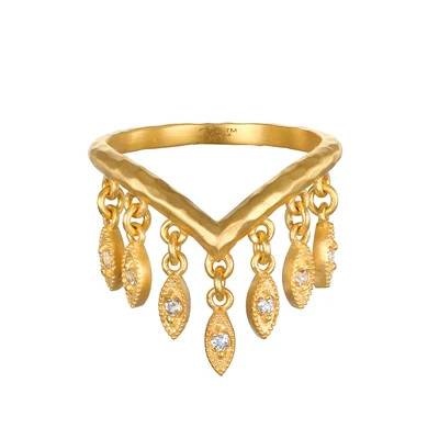 Clarity of Purpose White Topaz Petal Ring | Satya Jewelry