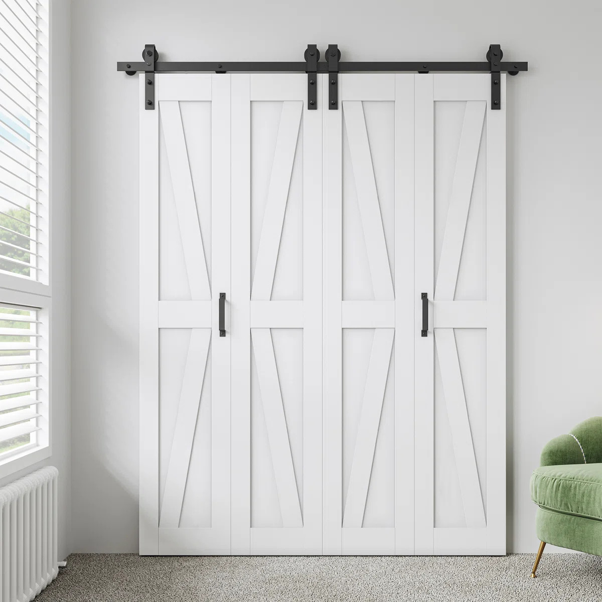84" Manufatured Wood Bifold Barn Door With Installation Hardware Kit | Wayfair North America