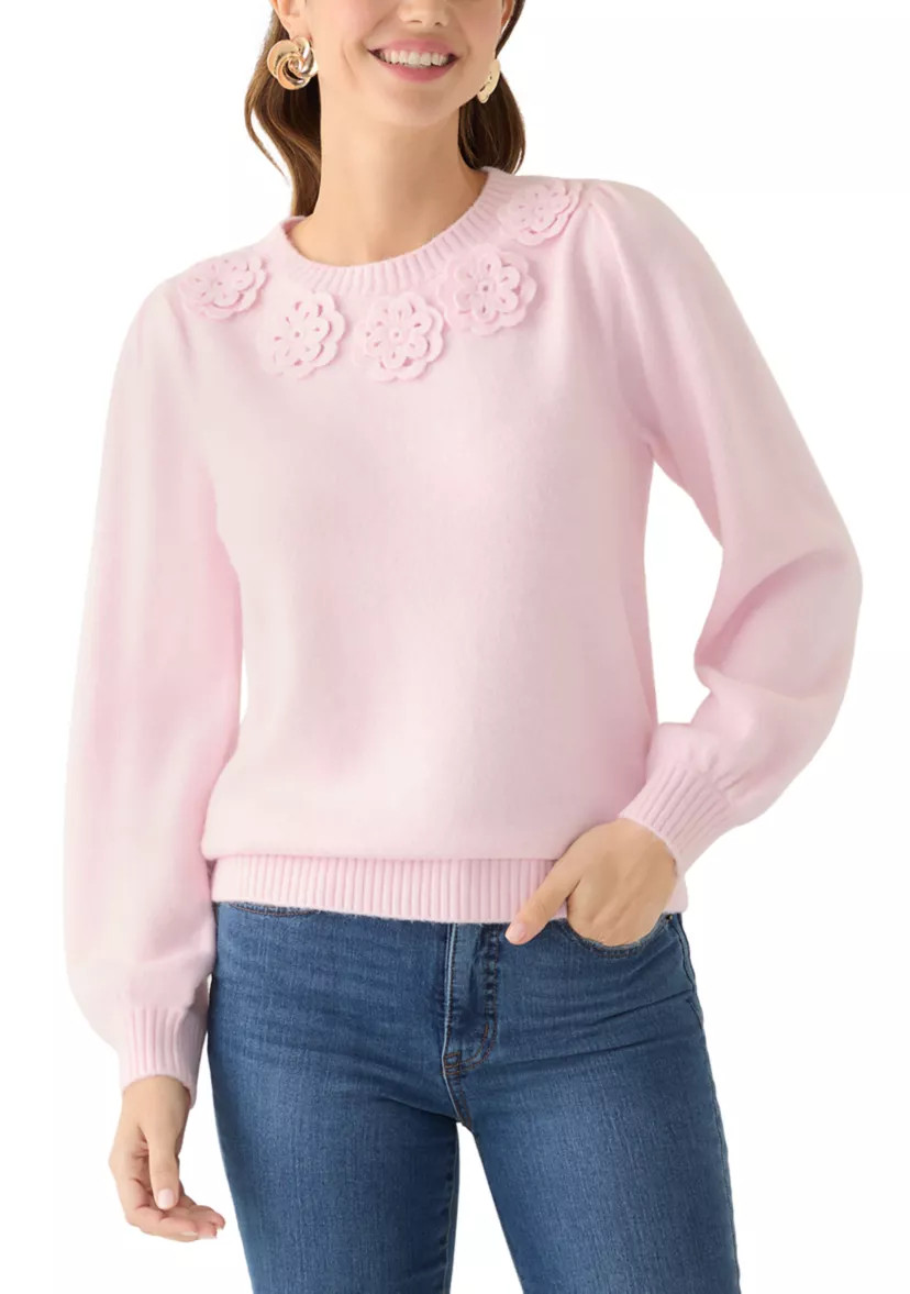 Women's Floral Appliqué Sweater | Belk